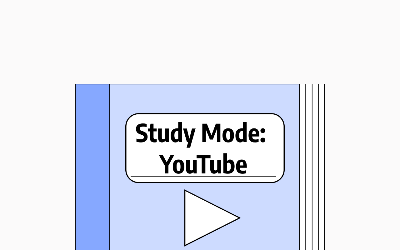 Study Mode: YouTube browser extension's promotional image of a book